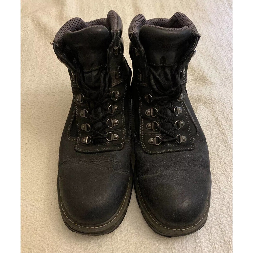 US 11M Wolverine W02255 6" Black WP Leather Western Boots Slip&Oil resistant - Picture 2 of 7